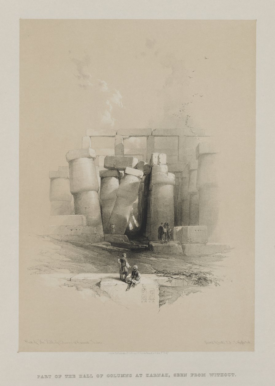 Egyiptom és Núbia, II. kötet: A karnaki oszlopcsarnok része, Théba, 1847. alkotó: Louis Haghe