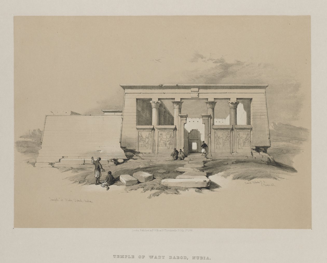Egyiptom és Núbia, II. kötet: Temple at Wady Dabod, Núbia, 1848. alkotó: Louis Haghe