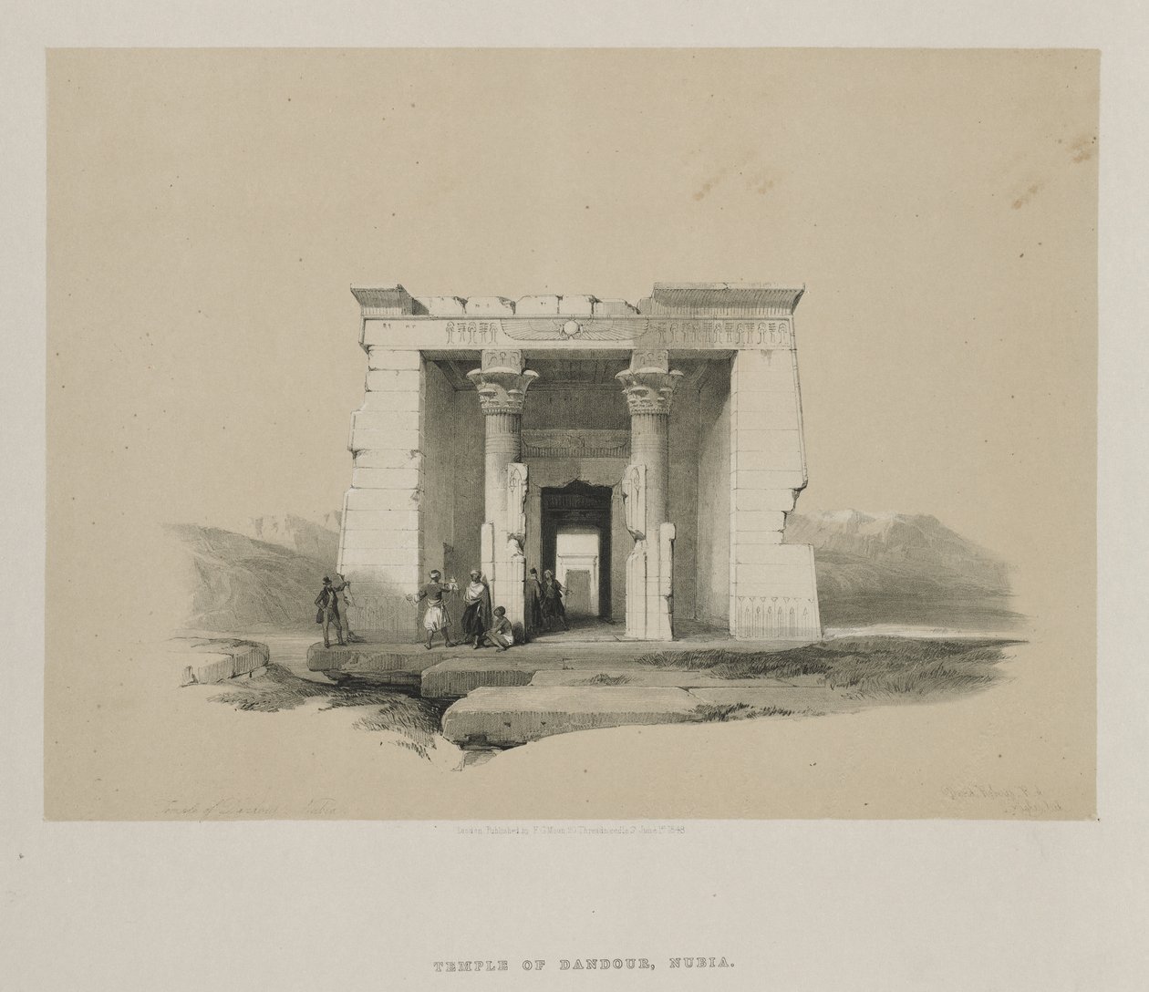 Egyiptom és Núbia, II. kötet: Dandour temploma, Núbia, 1848. alkotó: Louis Haghe