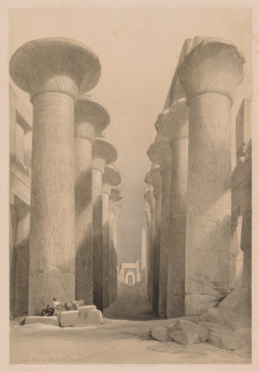 Egyiptom és Núbia: I. kötet – 20. szám, Karnaki Nagyterem, Théba alkotó: Louis Haghe