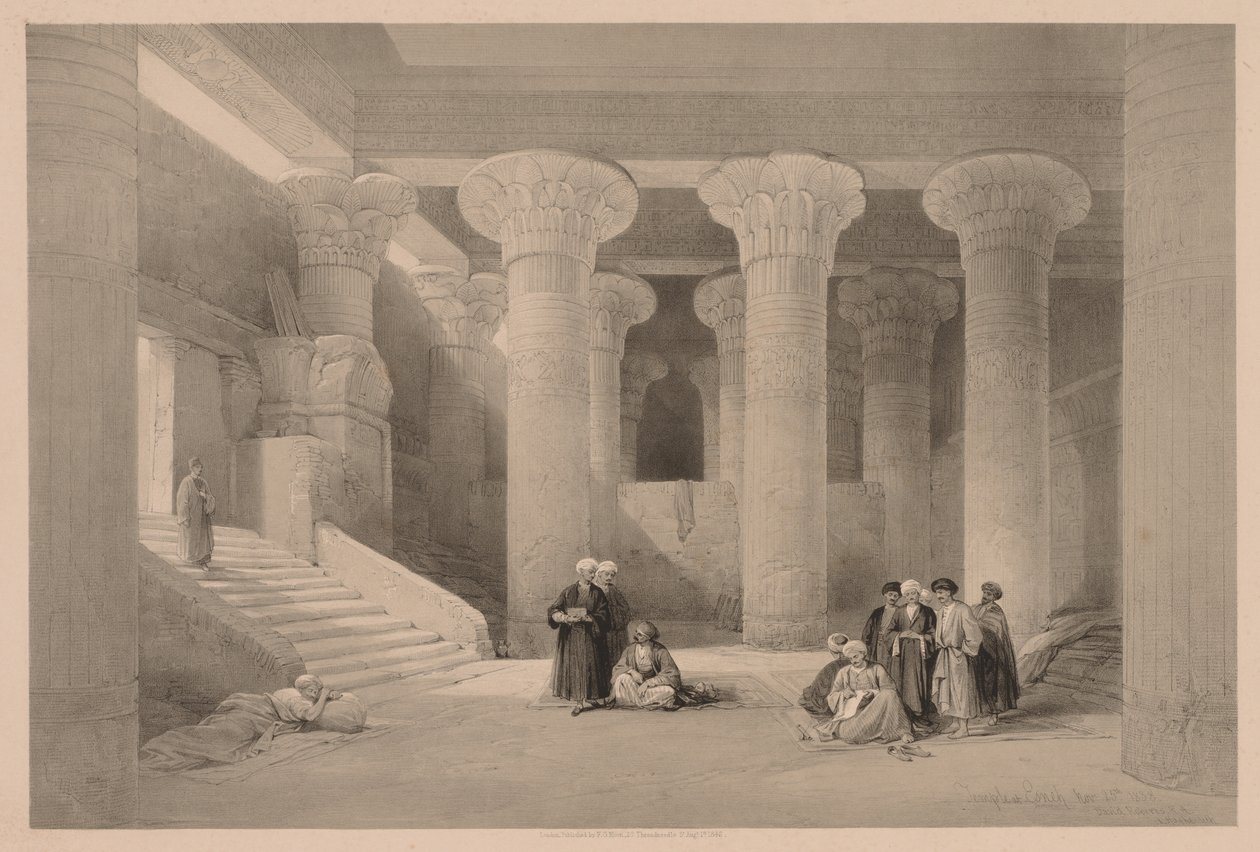 Egyiptom és Núbia: I. kötet – 24. szám, Esneh-i templom, 1838. alkotó: Louis Haghe