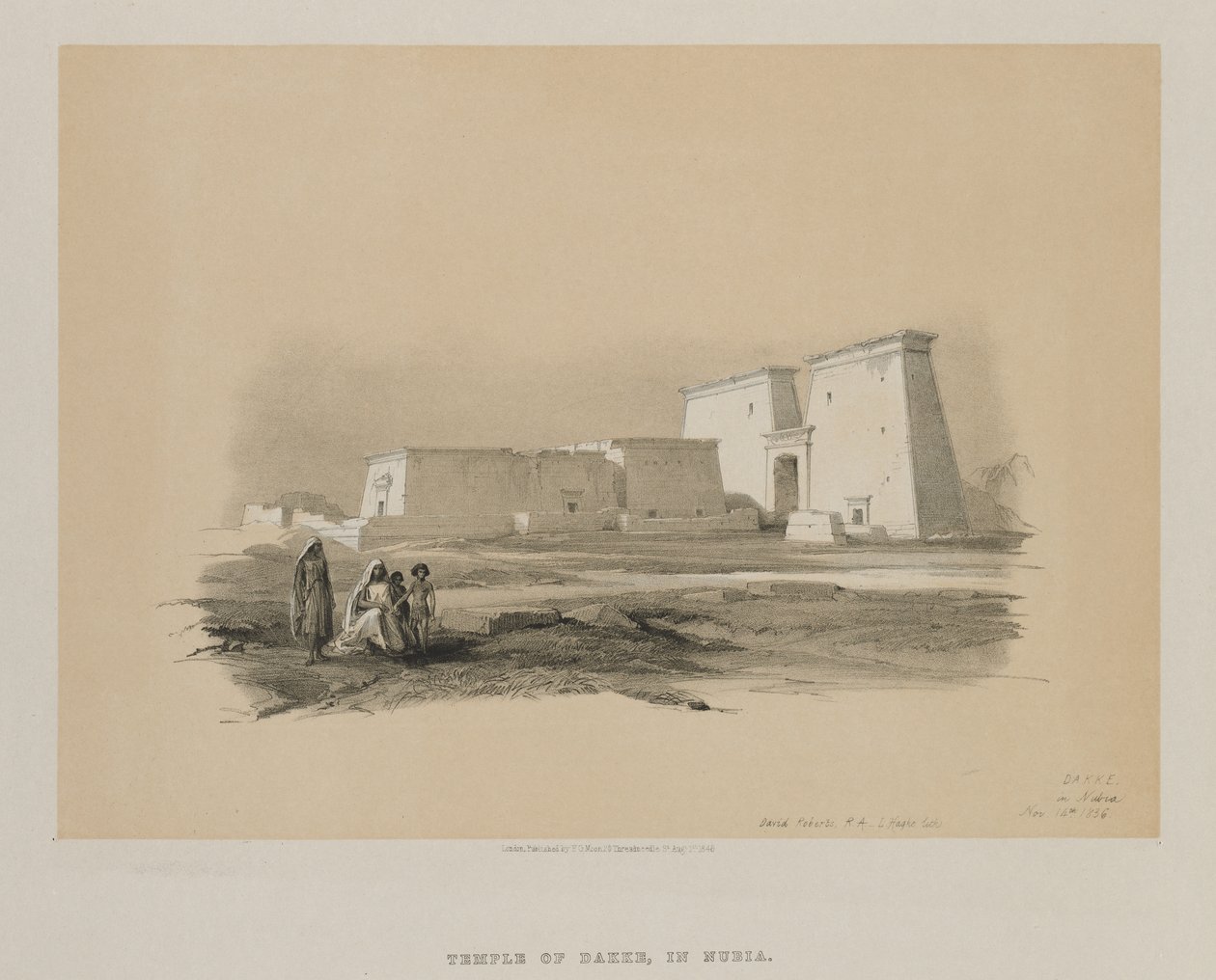 Egyiptom és Núbia, I. kötet: Dakke, Núbiában, 1846. alkotó: Louis Haghe