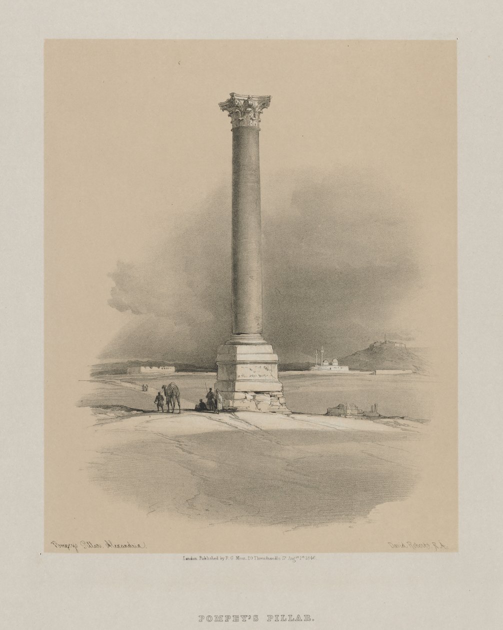 Egyiptom és Núbia, I. kötet: Pompeys Pillar, Alexandria, 1846. alkotó: Louis Haghe