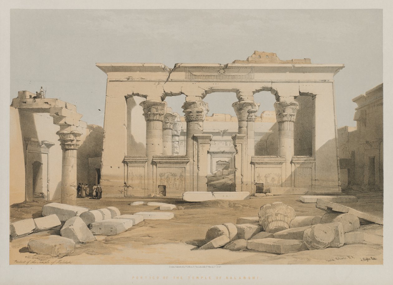 Egyiptom és Núbia, I. kötet: Kalabshe templomának portikusa, 1847. alkotó: Louis Haghe