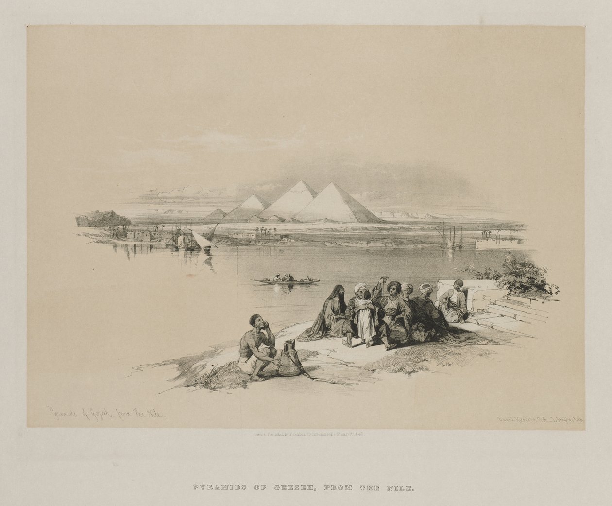 Egyiptom és Núbia, I. kötet: Geezeh piramisai, a Nílusról, 1846. alkotó: Louis Haghe