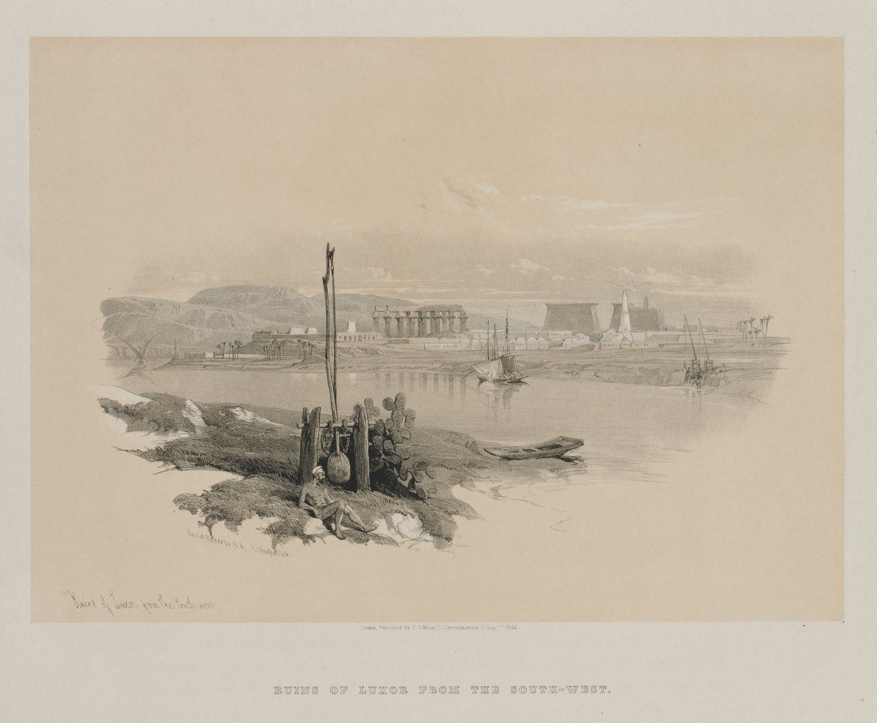 Egyiptom és Núbia, I. kötet: Luxor romjai délnyugatról, 1846. alkotó: Louis Haghe