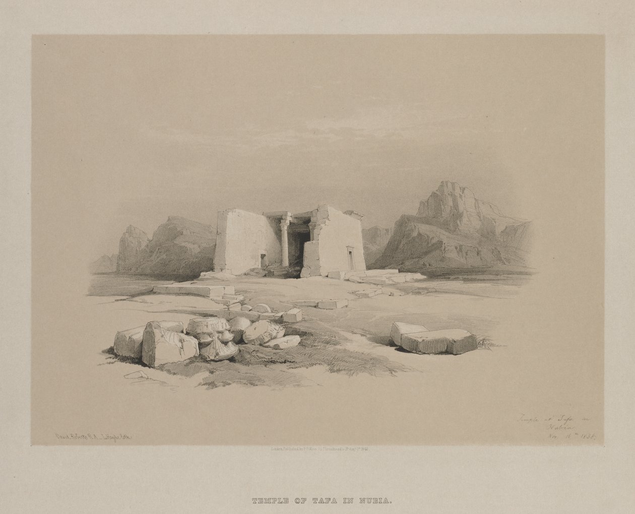 Egyiptom és Núbia, I. kötet: Temple at Tafa in Nubia alkotó: Louis Haghe