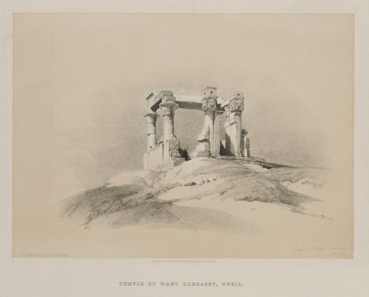 Egyiptom és Núbia, I. kötet: Wady Kardassy temploma Nubiában, 1846. alkotó: Louis Haghe