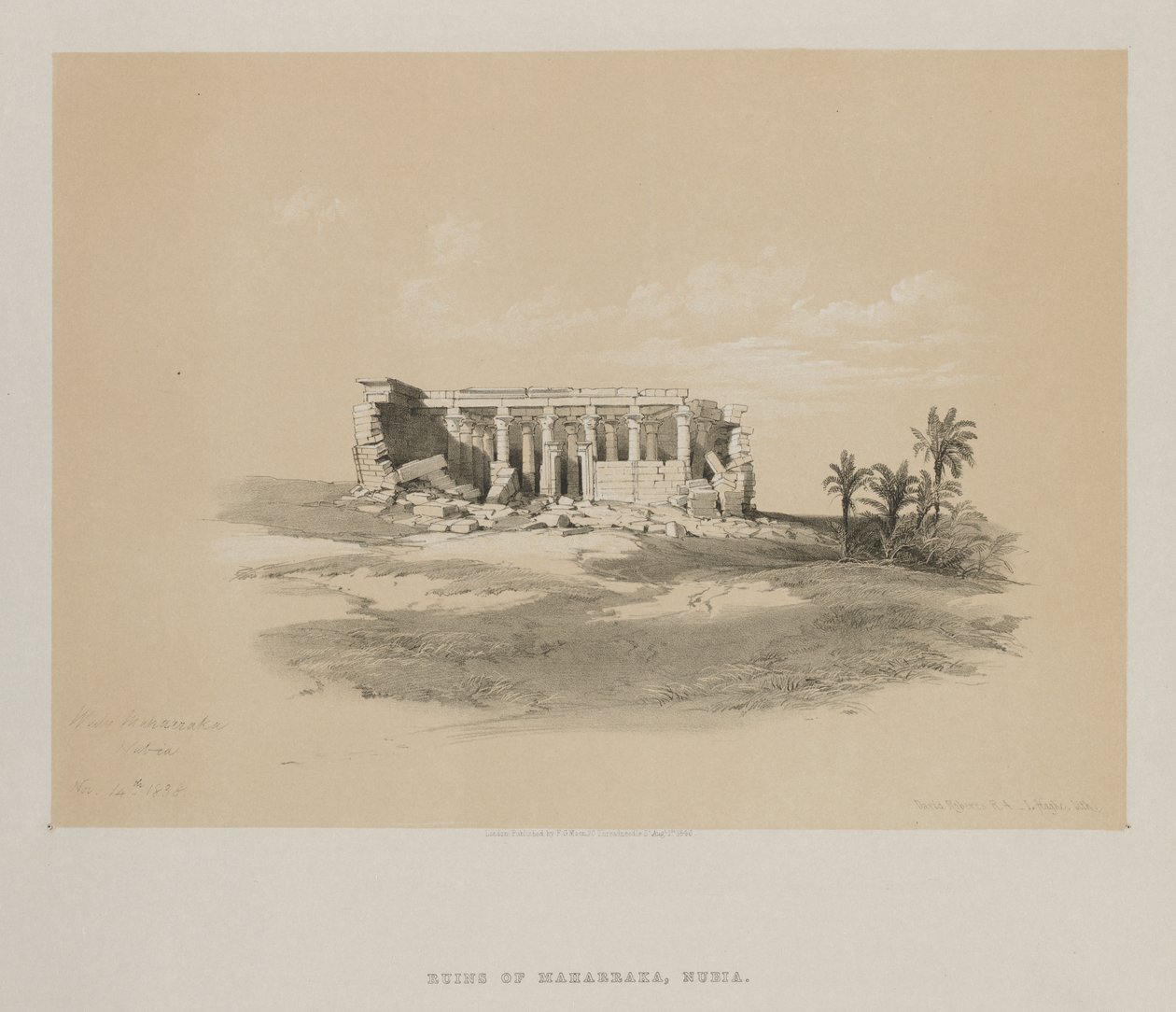 Egyiptom és Núbia, I. kötet: Wady Maharraka, Núbia, 1846. alkotó: Louis Haghe