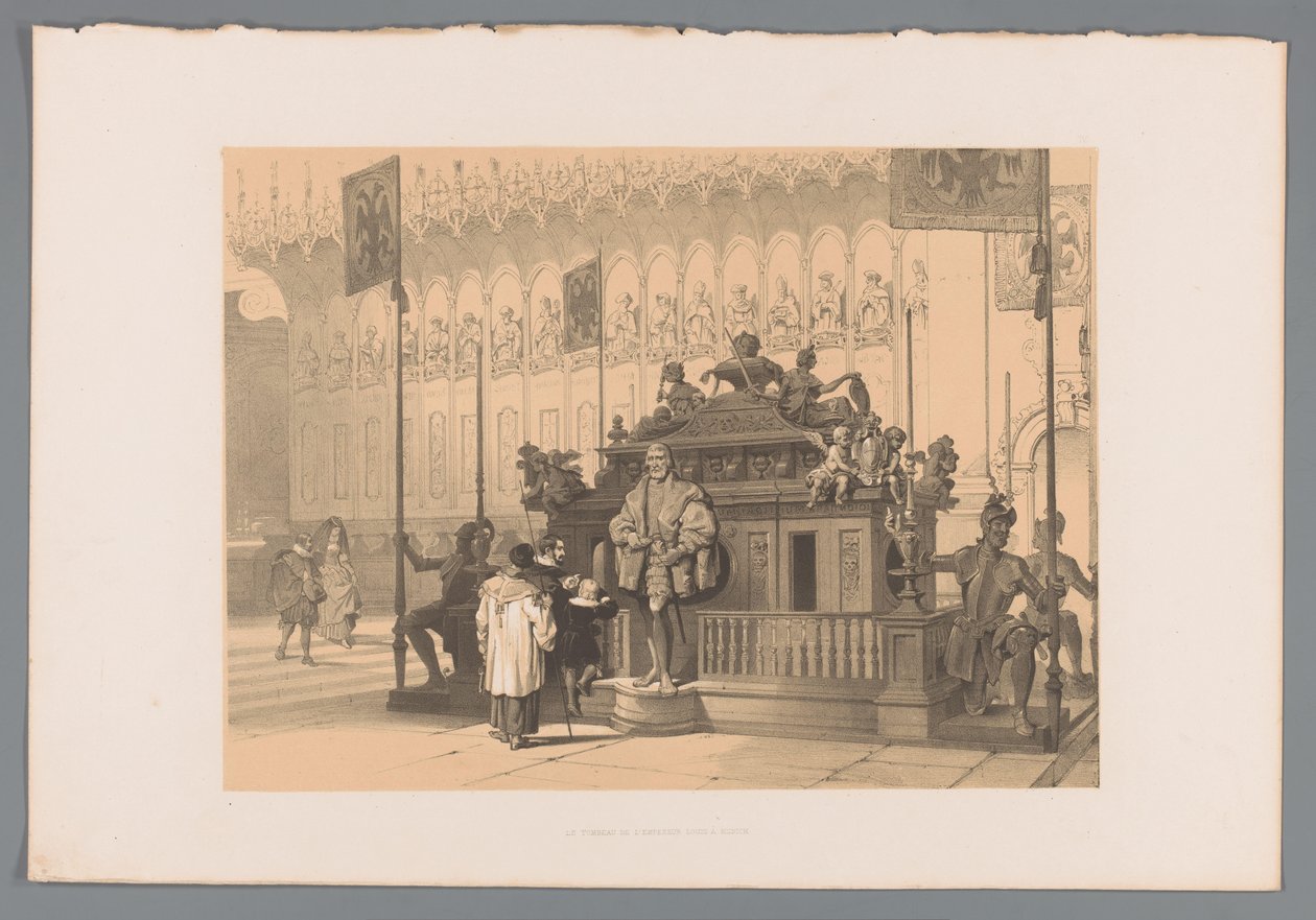 Graftombe van Keizer Lodewijk de Beier te München Ludwig császár sírja Münchenben (cím a tárgyon) alkotó: Louis Haghe
