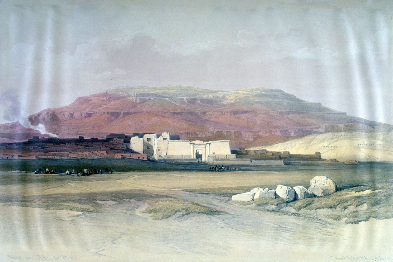 Medinet Abou, Théba, 1832. december 8., Egyiptom, 19. század alkotó: Louis Haghe