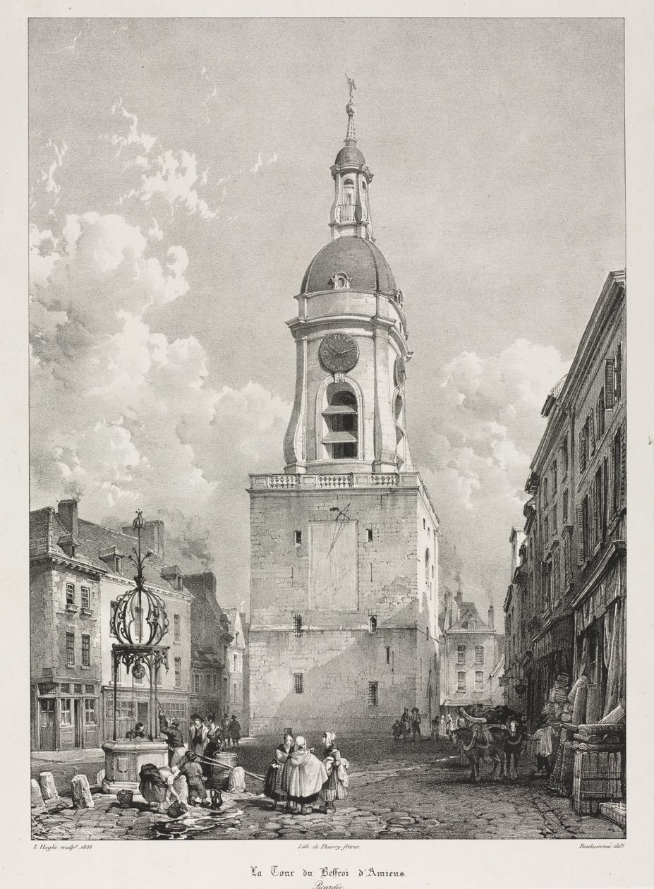 Festői és romantikus utazások ó-Franciaországban, Picardie: Amiens-i harangláb, Picardie, François Bonhommé után (francia, 1809-1881) alkotó: Louis Haghe