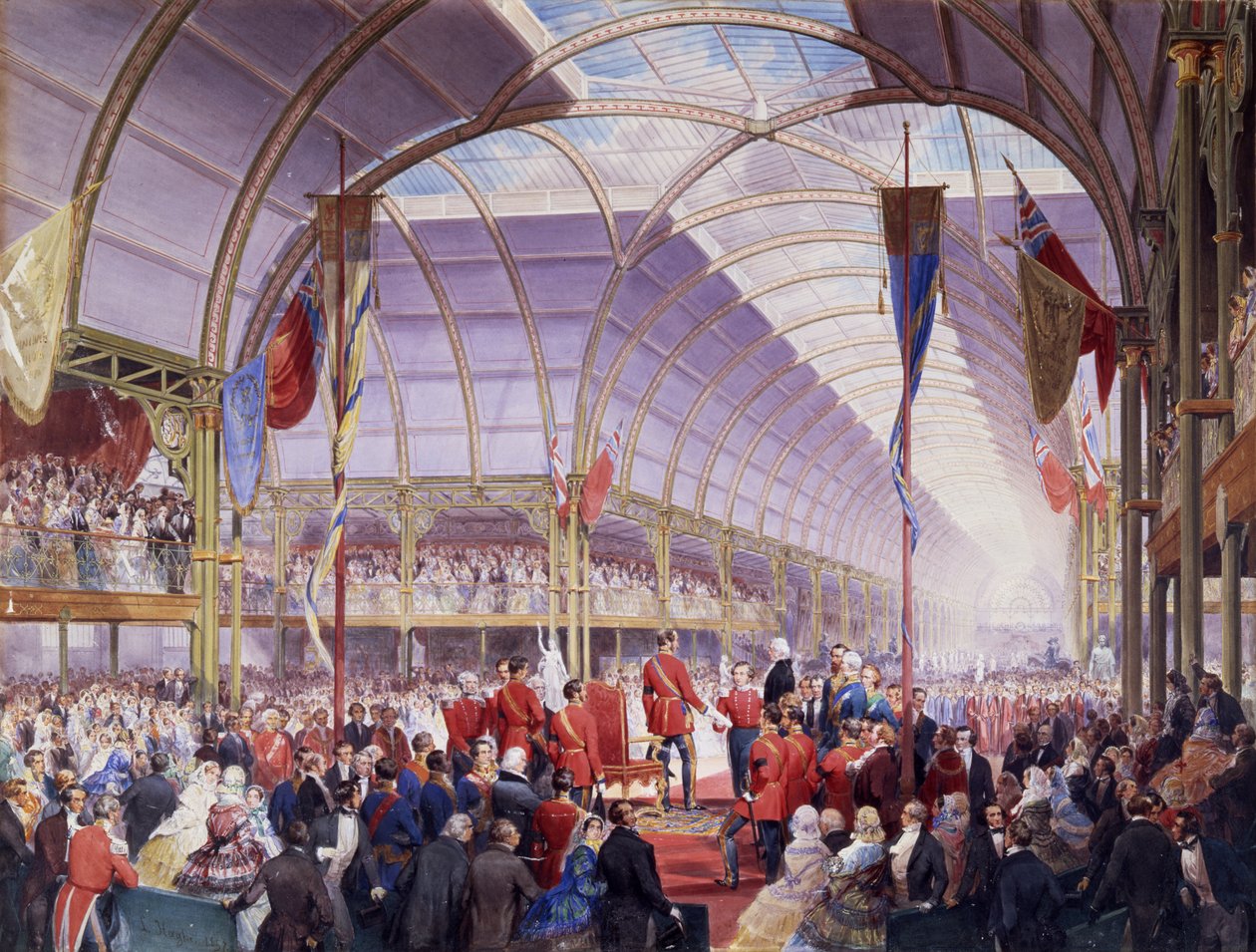 Sir Thomas Fairbairn átadja a címet a Prince Consortnak a műkincsek kiállításán, Manchesterben, 1857. május (ceruza, akvarell és gouache papíron) alkotó: Louis Haghe