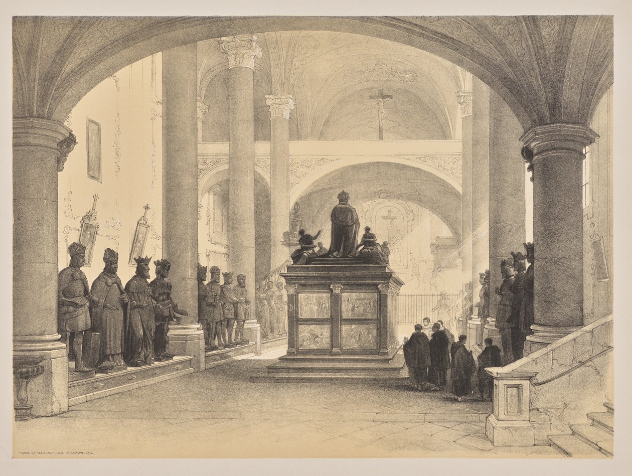 Vázlatok Belgiumban és Németországban, Első sorozat, Maximilianus 1. sírja, Innsbruck alkotó: Louis Haghe