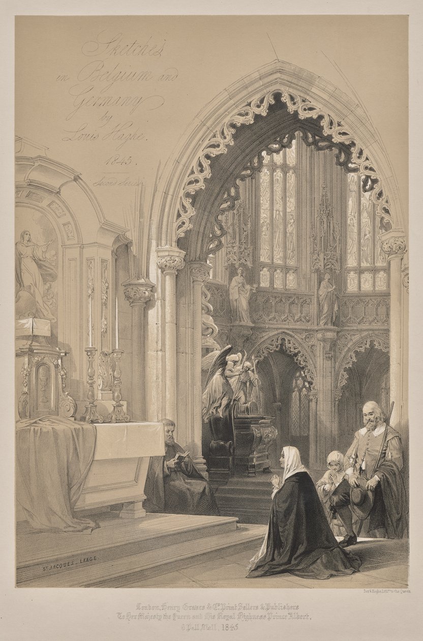 Vázlatok Belgiumban és Németországban, második sorozat: 1. sz. - Címlap - St. Jacques, Liege alkotó: Louis Haghe