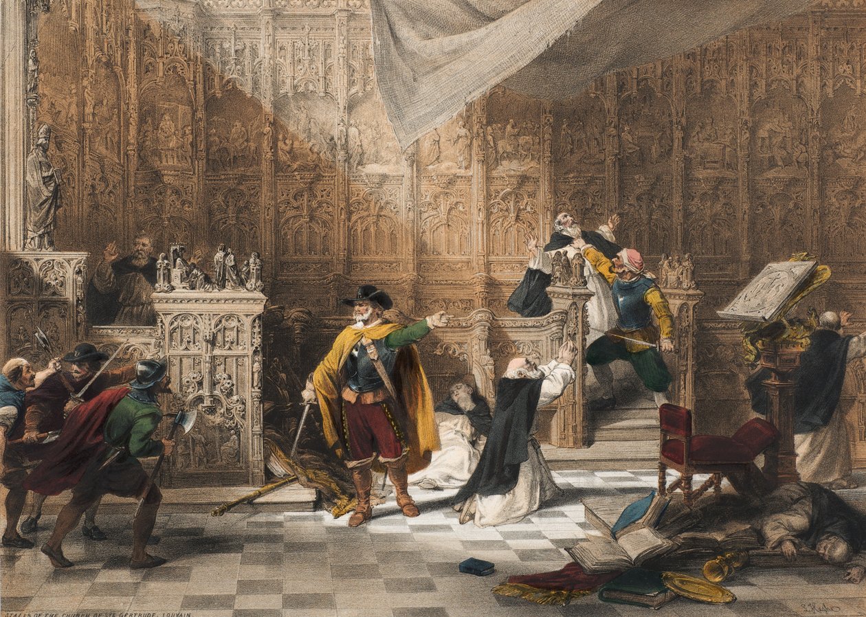 A Szent Gertrud-templom standjai, Louvain alkotó: Louis Haghe