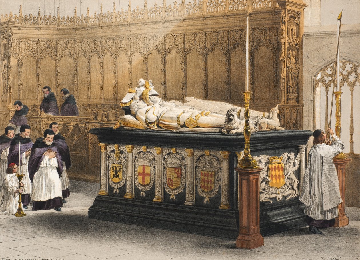 De Lalaing Hoogstragt sírja, 3. lap a „Haghe vázlatportfóliójából: Belgium, Németország”, 1845–1855 alkotó: Louis Haghe