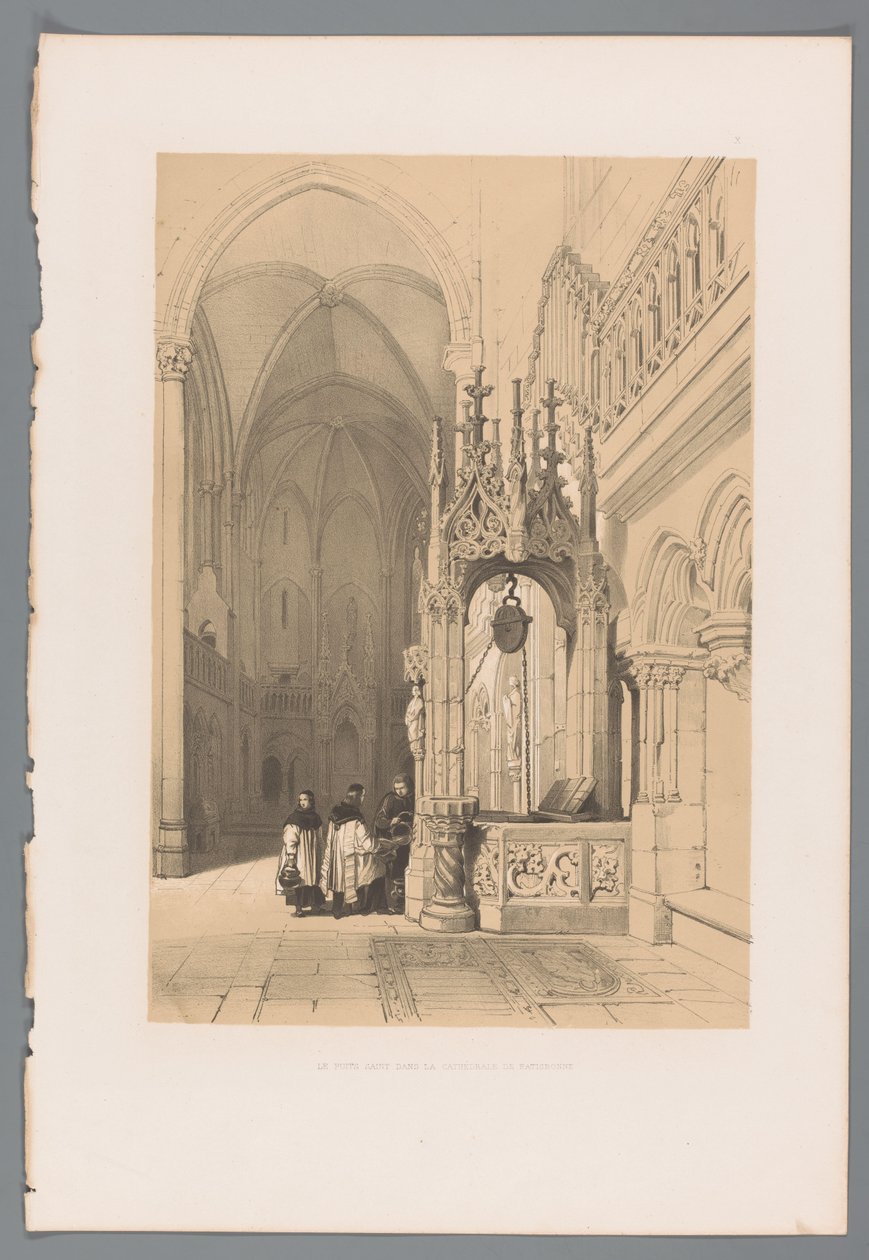Dom van Regensburg vízesése Szent kút a regensburgi katedrálisban (cím a tárgyon) alkotó: Louis Haghe