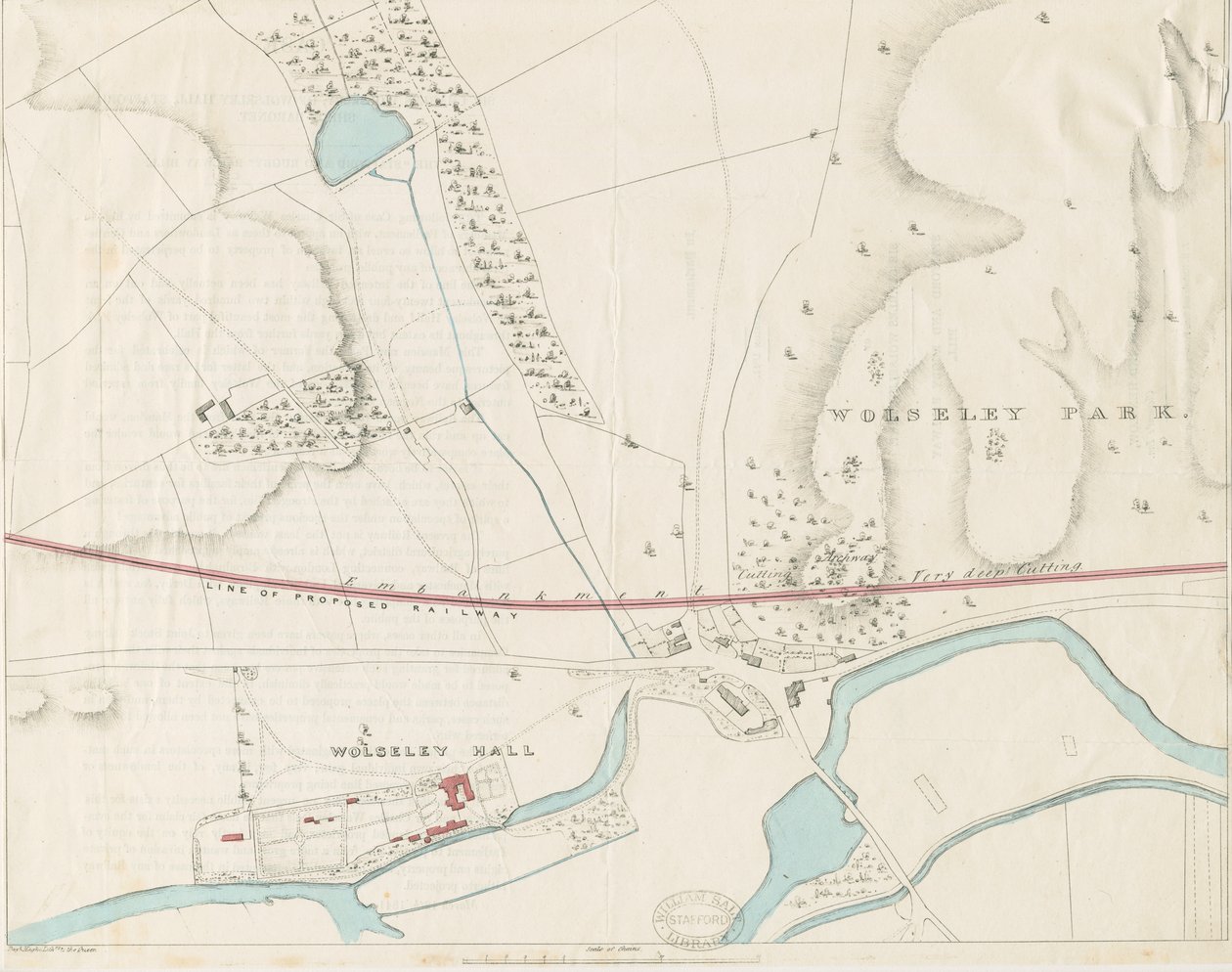 Wolseley Hall: litográfia árnyalattal, nd [1806-1885] alkotó: Louis Haghe