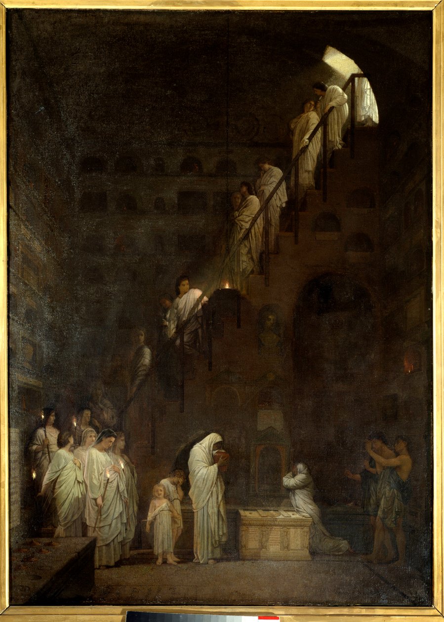 Temetés a római Cedars House Columbáriumában, a római Porte Capone-ban. Louis Hector Leroux (1829-1900) festménye alkotó: Louis Hector Leroux