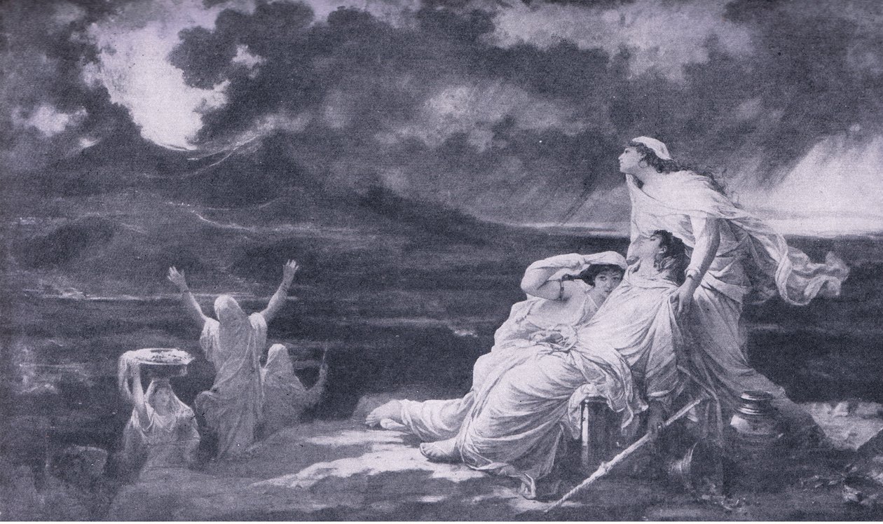 Herculaneum: A Vezúv kitörése, illusztráció a világ legjobb könyveinek könyvtárából, 1940 körül alkotó: Louis Hector Leroux