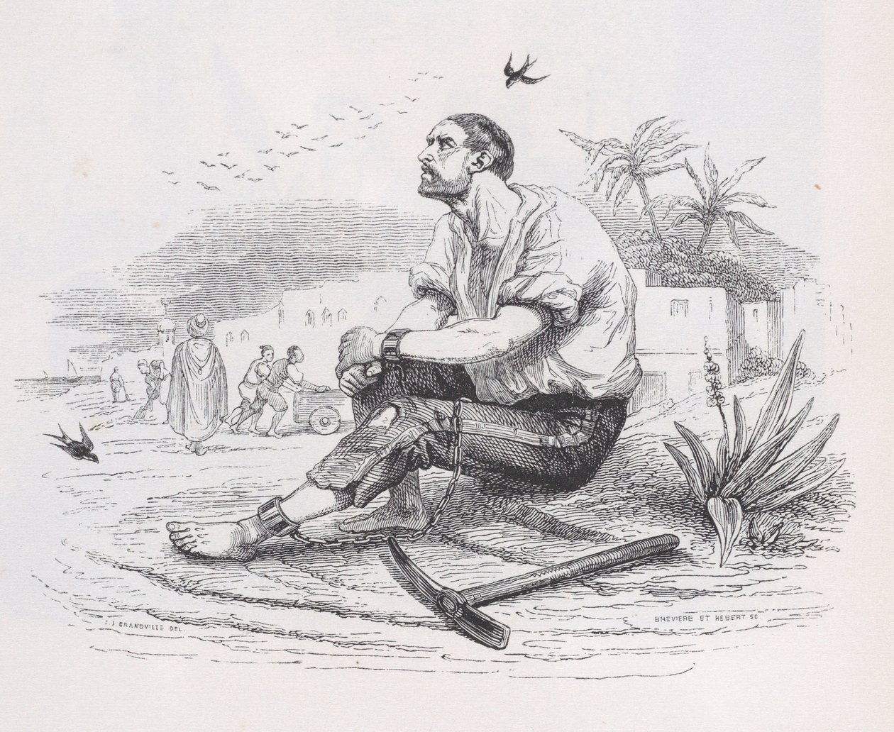 A fecskék a Béranger teljes műveiből, 1836. Alkotók: Louis-Henri Brevière, Cesar-Auguste Hebert. alkotó: Louis Henri Brevière, Cesar Auguste Hebert