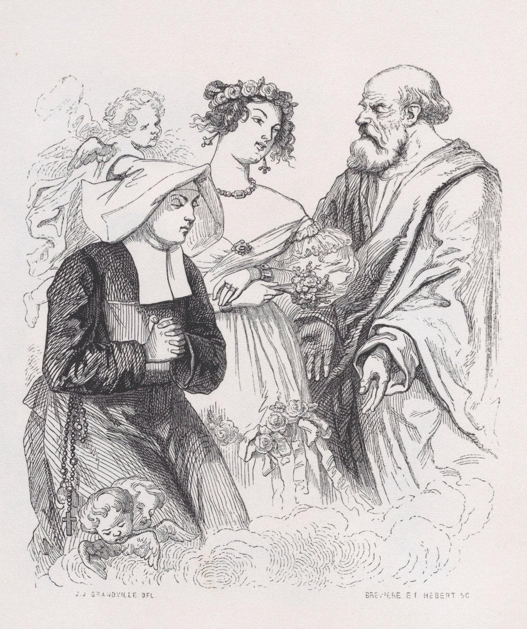 The Two Sisters of Charity from The Complete Works of Béranger, 1836. Alkotók: Louis-Henri Brevière, Cesar-Auguste Hebert. alkotó: Louis Henri Brevière, Cesar Auguste Hebert