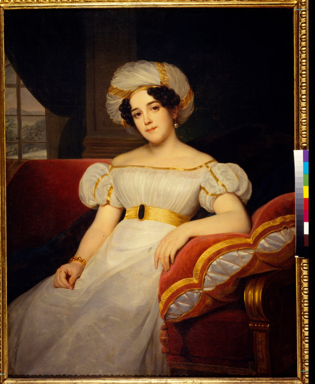 Natalja Sztyepanovna Golicina hercegnő portréja, szül. Apraksina grófnő (1794-1890). Louis Hersent (1777-1860) festménye, olaj, vászon alkotó: Louis Hersent
