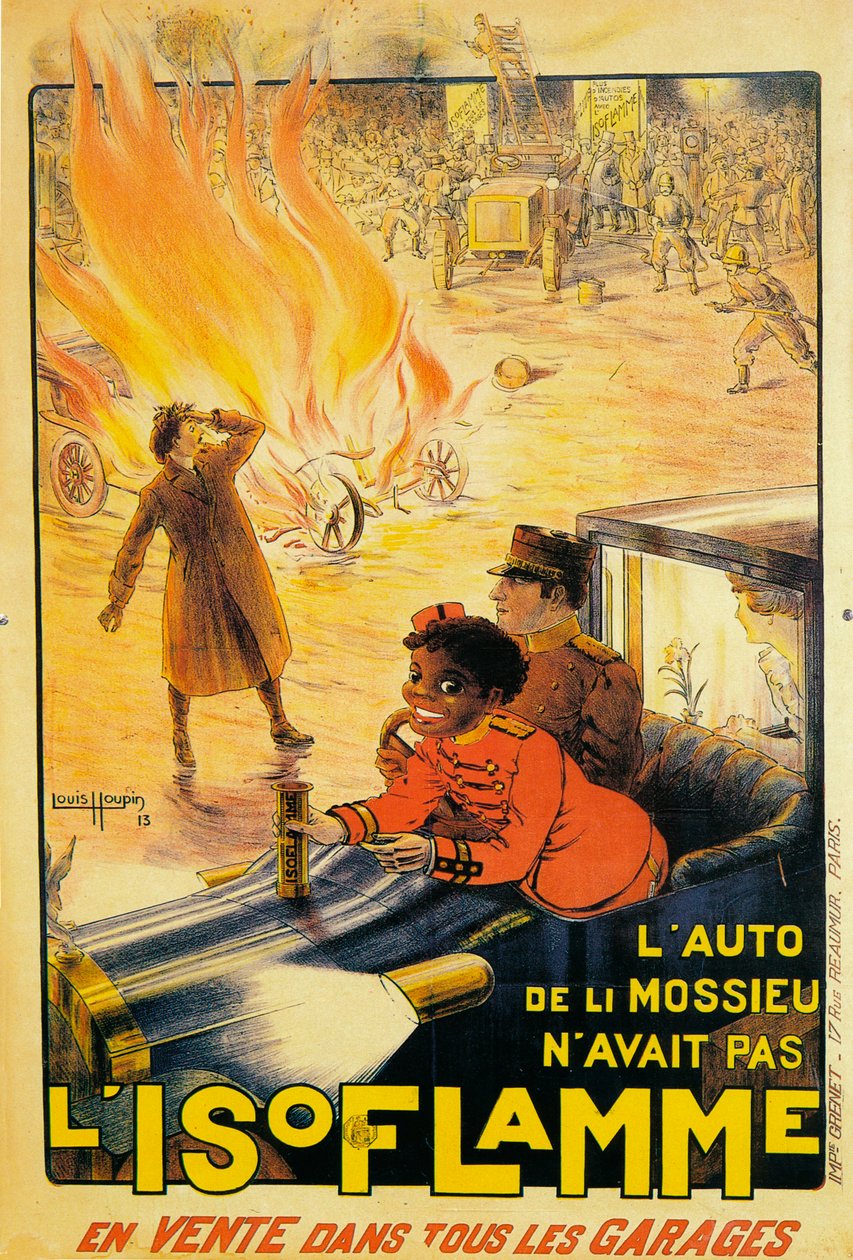 Isoflamme tűzoltó készülékek hirdetése, 1913 alkotó: Louis Houpin