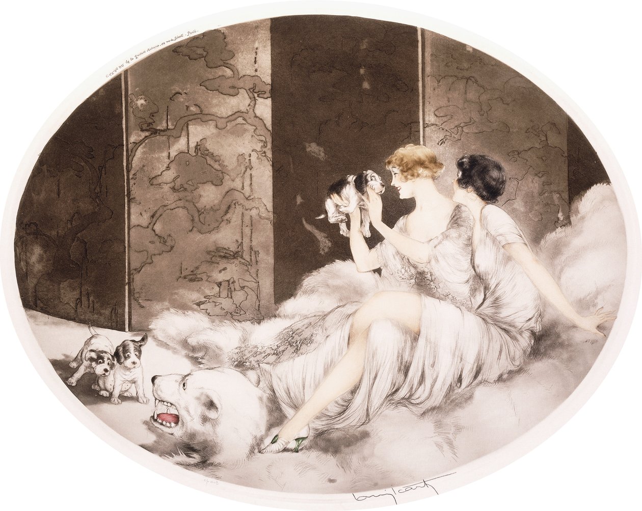 Kis kutyák alkotó: Louis Icart
