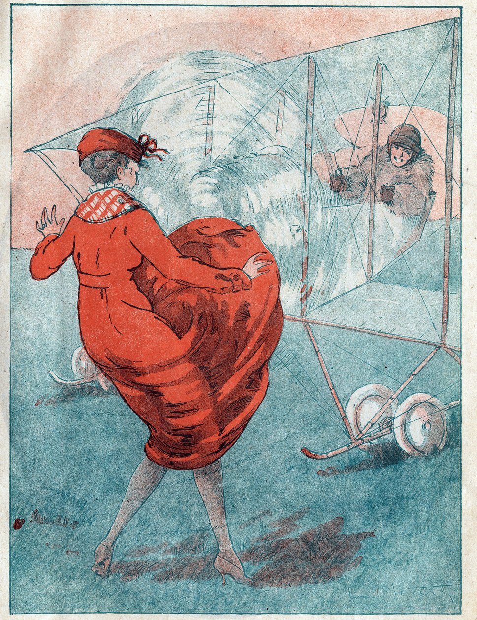 Kedvező szél: spirálkacsing. Illusztráció: Louis Icart (1888-1950) a „Le Fantasio”” magazin számára 1916 májusában. alkotó: Louis Icart