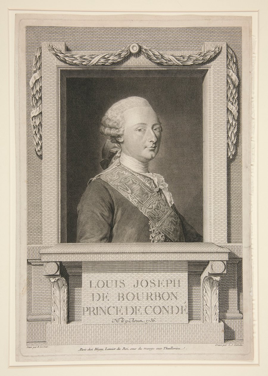 Louis Joseph de Bourbon, Conde hercegének portréja alkotó: Louis Jacques Cathelin