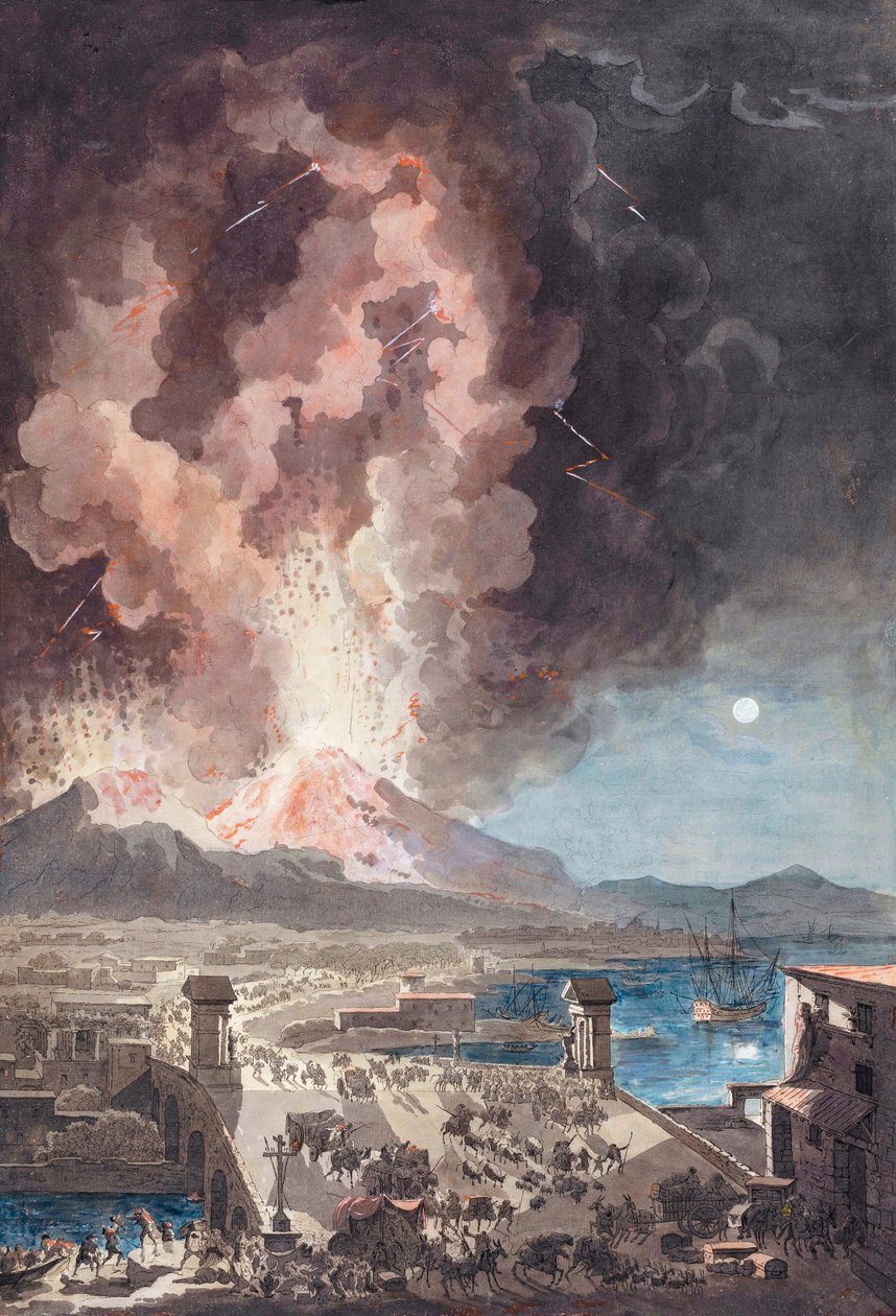 A Vezúv kitörése, Olaszország, 1779. alkotó: Louis Jean (after) Desprez