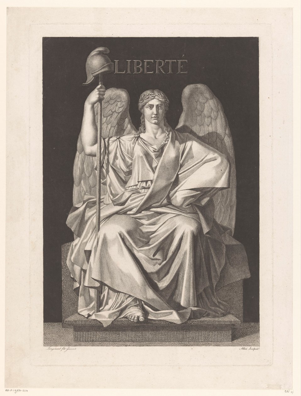 A szabadság allegorikus ábrázolása Liberté (cím a tárgyon) alkotó: Louis Jean Allais
