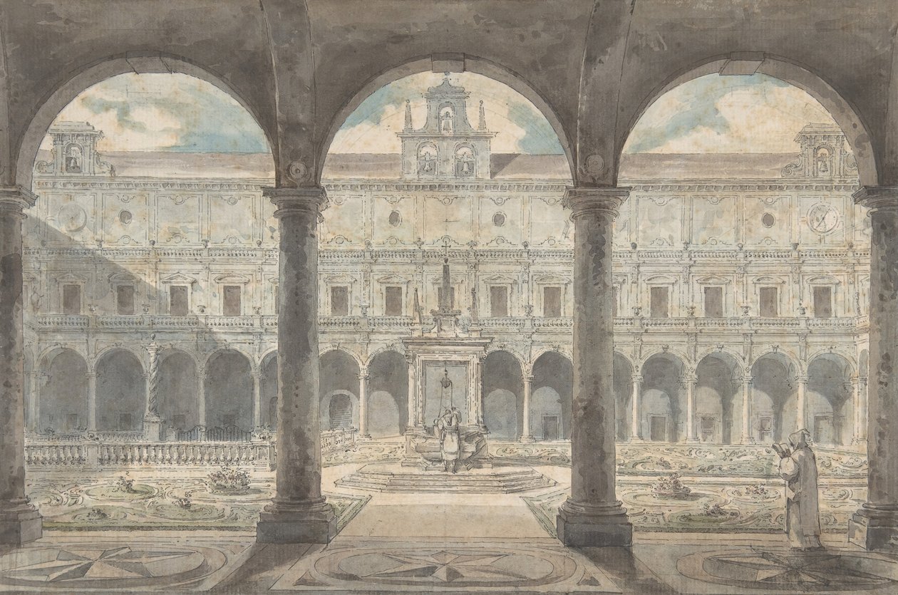 A Certosa di San Martino kolostor, Nápoly, 1777-1779 körül. alkotó: Louis Jean Desprez