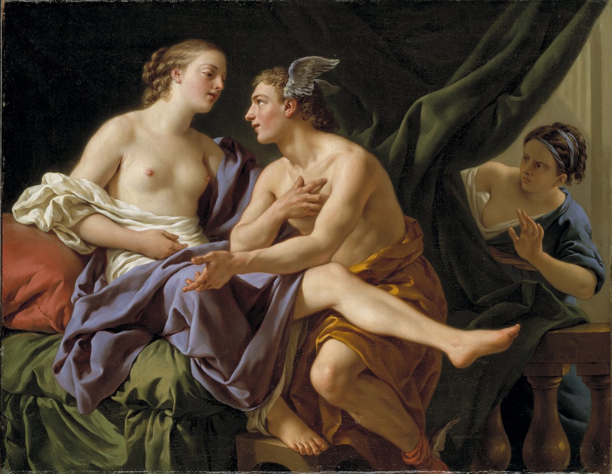 Mercury, Herse et Aglarus – Mercury, Herse és Aglarus, szerző: Lagrenee, Louis-Jean-Francois (1725-1805). Olajfestmény alkotó: Louis Jean François Lagrenée