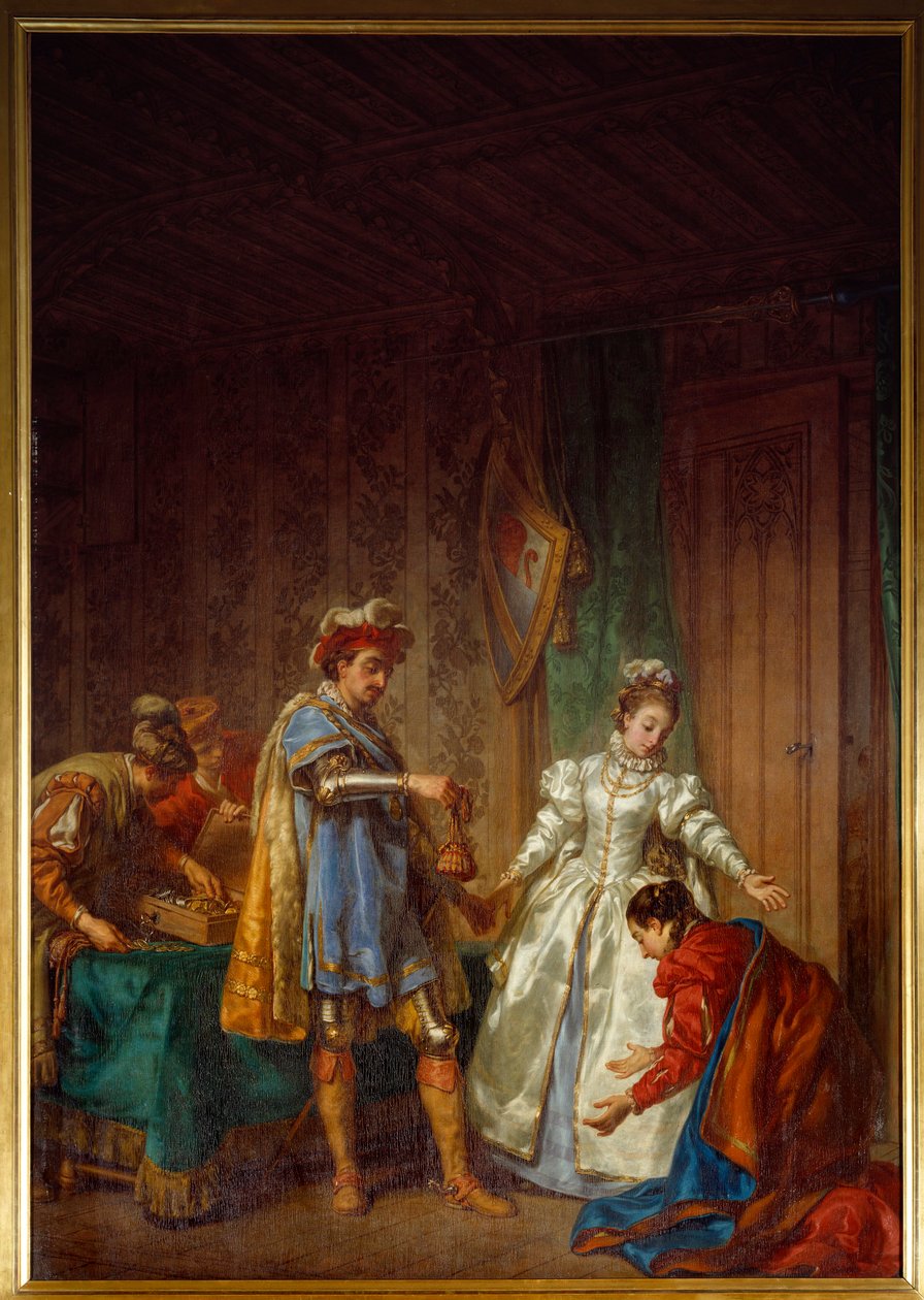 Bayard kontinenciája Pierre Terrain lovag, Bayard ura (1476-1524) ösztöndíjat ad egy szegény és szűz lánynak, hogy őszintén férjhez menjen alkotó: Louis Jean Jacques Durameau