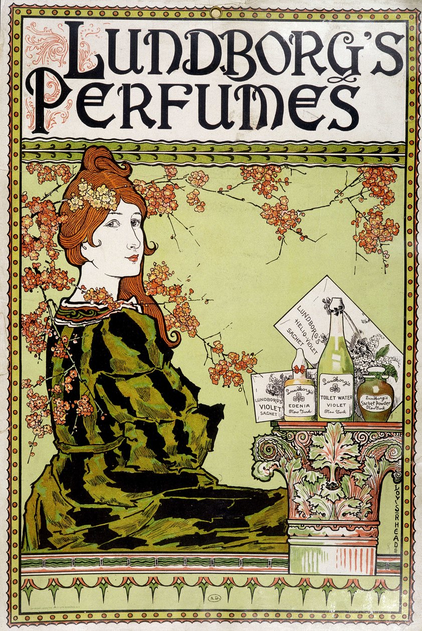 A „” Lundborg”” illat reklámja – Rhead, v.1895 alkotó: Louis John Rhead