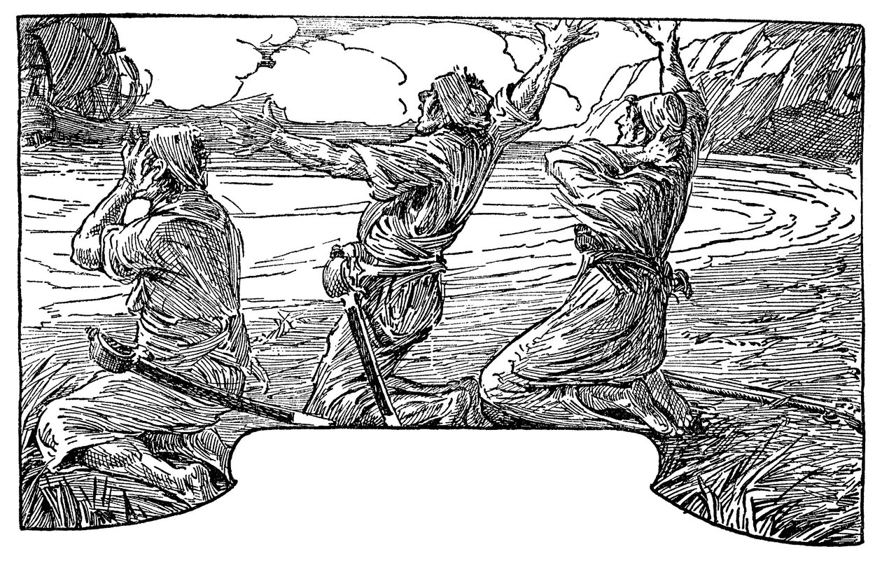 Illusztráció: Louis Rhead (1857-1926) Robert Louis Stevenson (1850-1894) „Kincses sziget” című regényéhez, 1915 alkotó: Louis John Rhead
