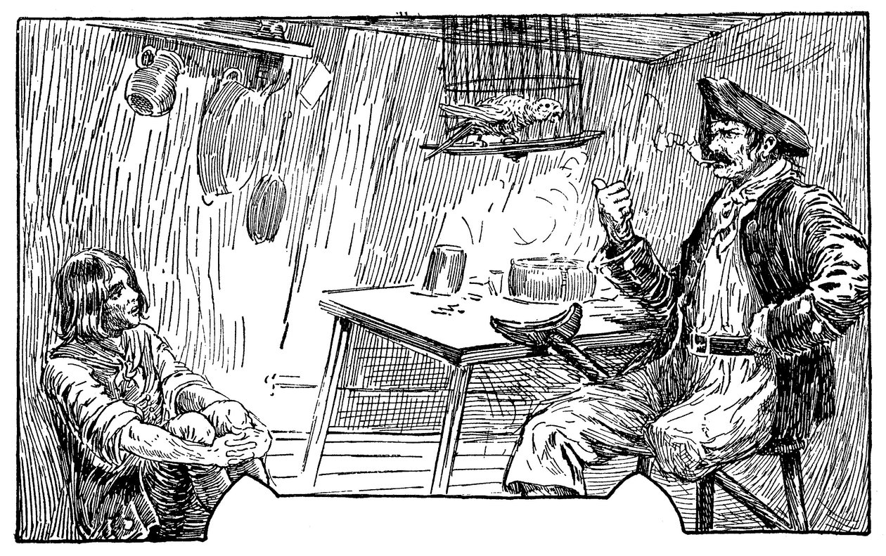 Illusztráció: Louis Rhead (1857-1926) Robert Louis Stevenson (1850-1894) „Kincses sziget” című regényéhez, 1915 alkotó: Louis John Rhead