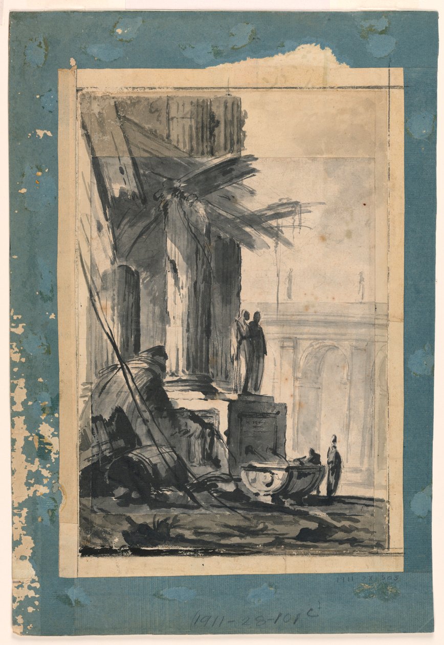 Rajz, Romlás fantázia, 1762 körül. alkotó: Louis Joseph Le Lorrain