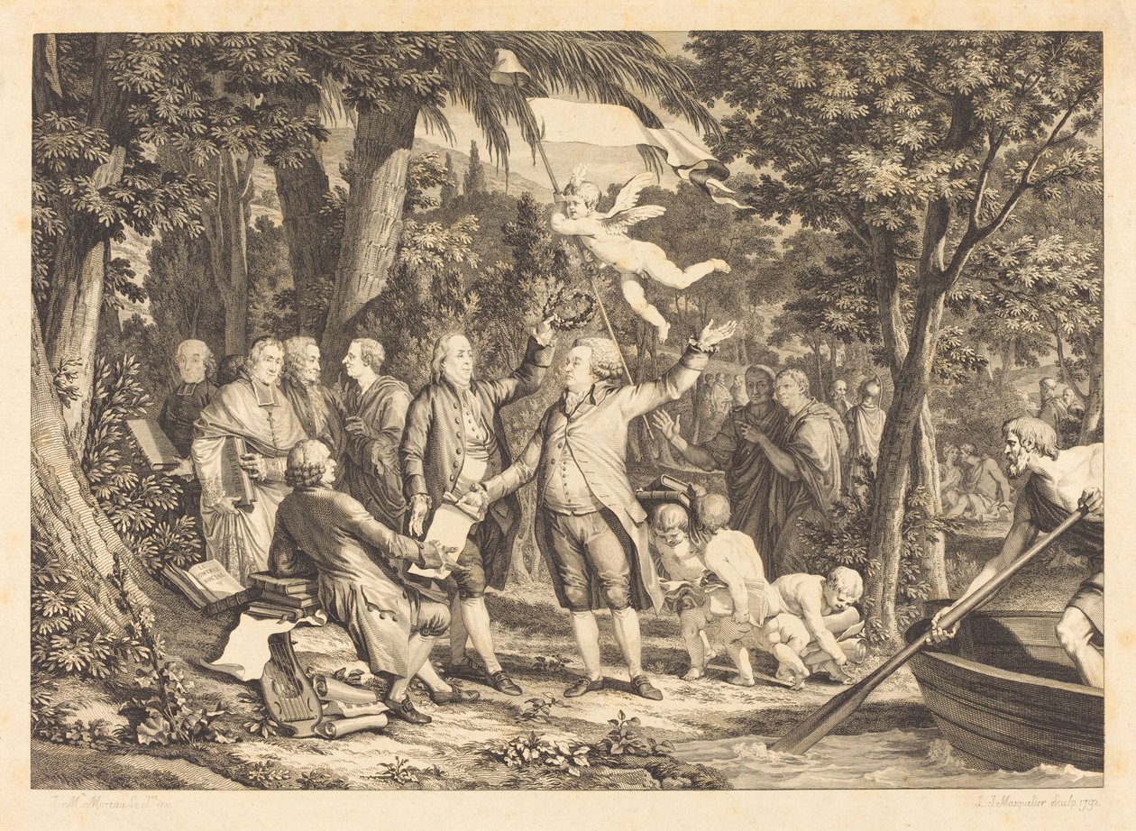 Mirabeau megérkezik a Champs-Élisésbe alkotó: Louis Joseph Masquelier after Jean Michel Moreau