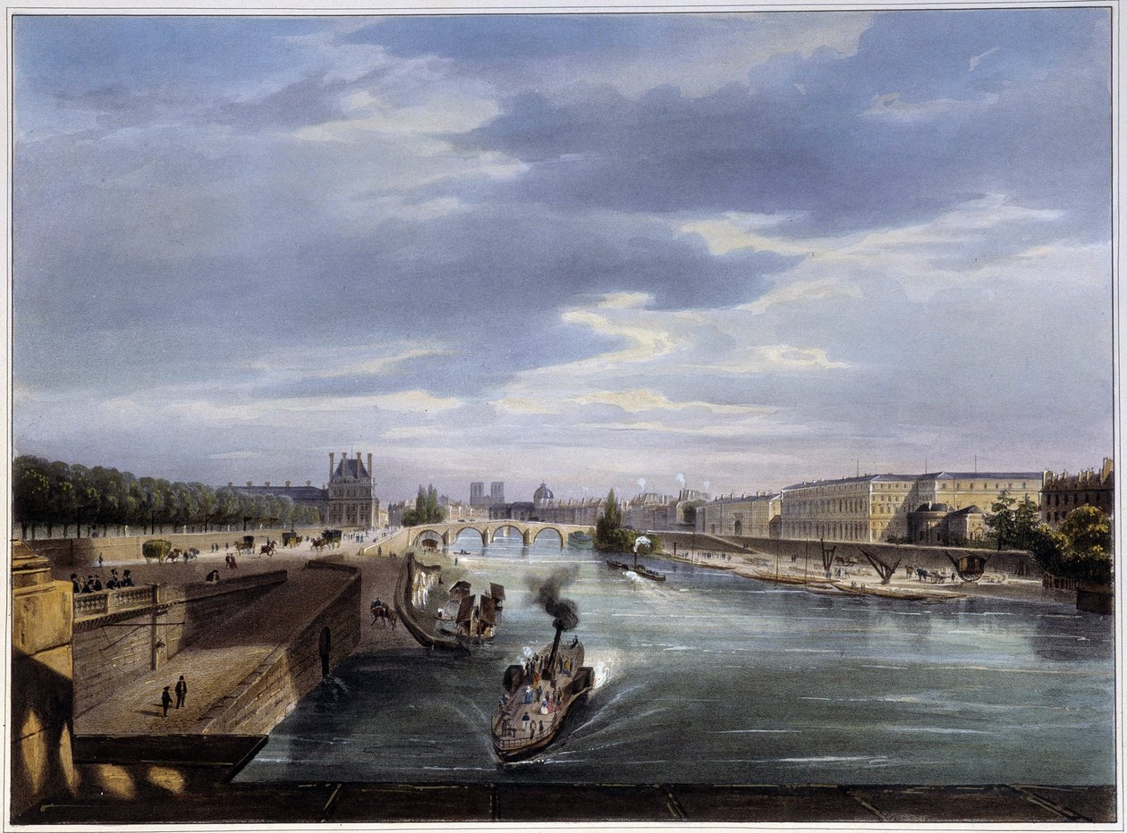Le pont Royal – Arnout „Paris en 1837”-ben alkotó: Louis Jules Arnout
