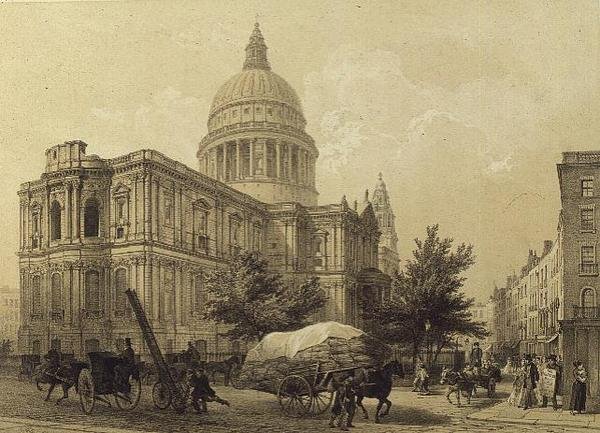 Szent Pál-székesegyház, 1855 körül (litho) alkotó: Louis Jules Arnout