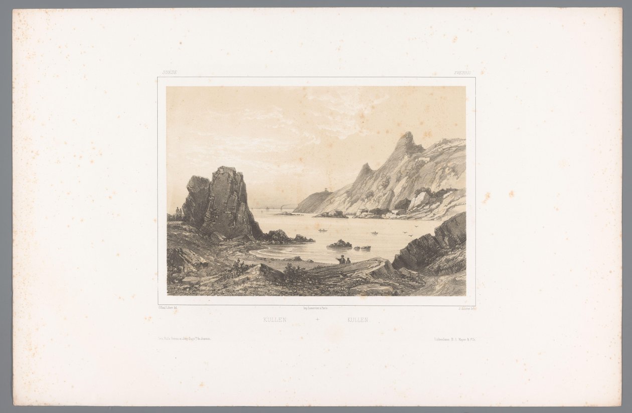 Kullaberg kilátása a Kattegatnál Kullen / Kullen (cím a tárgyon) Arcok Skandináviában (sorozat címe) Vues du Nord. Velúr (sorozat címe a tárgyon) alkotó: Louis Julien Jacottet