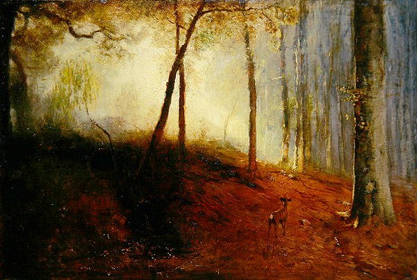 Szarvas a fában (olaj a panelen) alkotó: Louis Kolitz