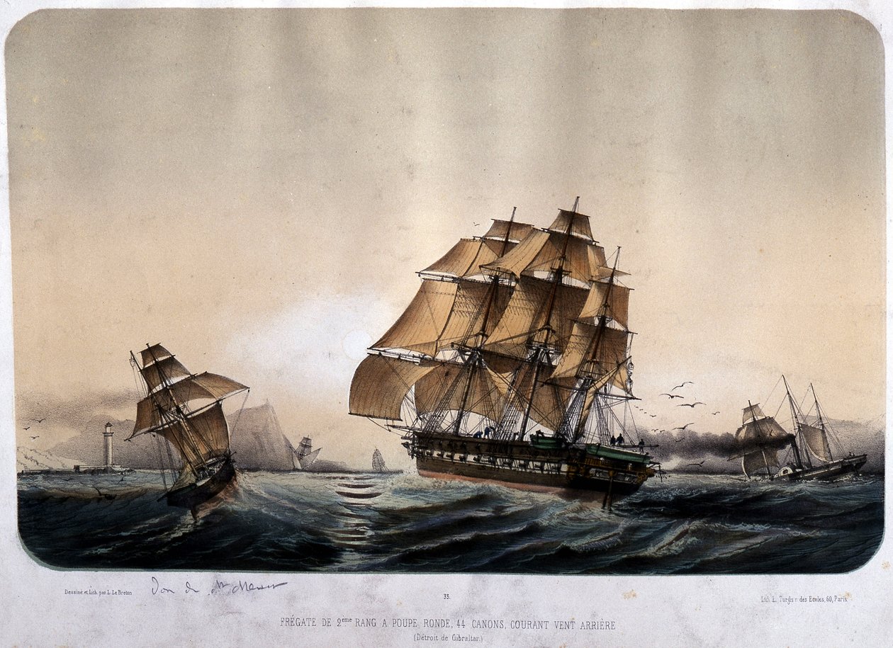 Fregate 2. sor Gibraltárban. alkotó: Louis Le Breton