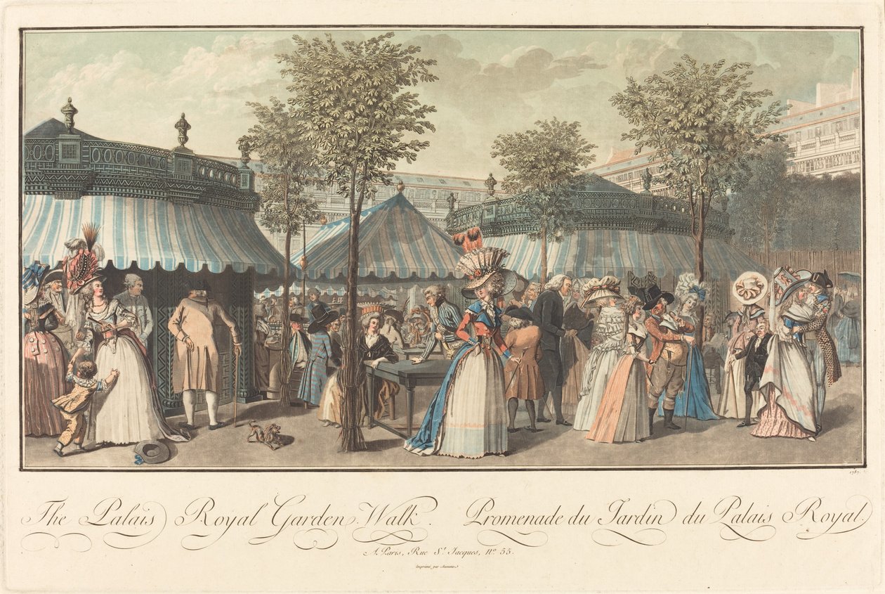 A Palais Royal – a kerti sétány / Promenade du Jardin du Palais Royal alkotó: Louis Le Coeur after Claude Louis Desrais