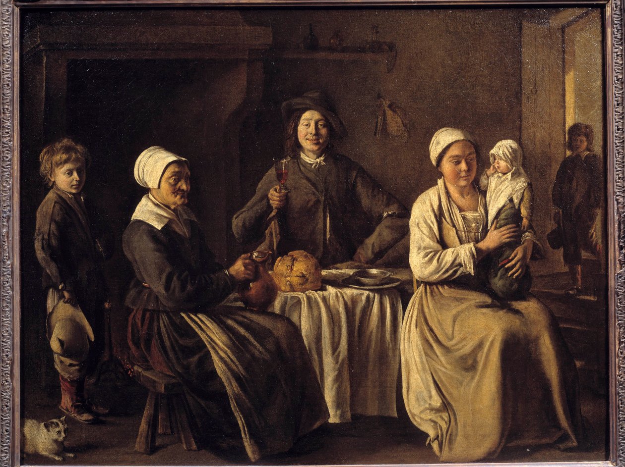 Bapteme visszatérése avagy „A boldog család” Louis Le Nain (1593-1648) festménye 1642. Mérete 0,61 x 0,78 m alkotó: Louis le Nain