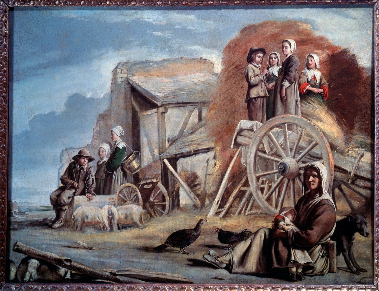 A szekér vagy a széna visszatérése - olaj, vászon alkotó: Louis le Nain